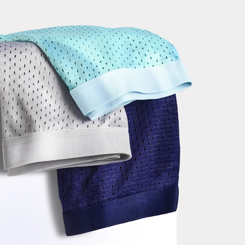 Male Panties Modal Men's Underwear Boxers Breathable Man Ice Silk Sexy U Convex Boxer Solid Underpants Comfortable Mesh Shorts