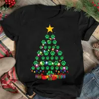 Christmas - Paw Christmas Tree - Family Shirts Men Woman Christmas T Shirts Orange Shirts For Women Xs-5Xl Breathable Cotton New