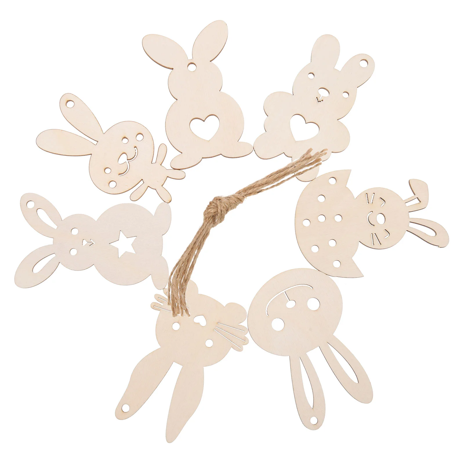 

Wood Wooden Rabbit Easter Pieces Embellishments Cutout Painting Diy Ornaments Slices Bunny Tag Unfinished Cutouts Tags Shape