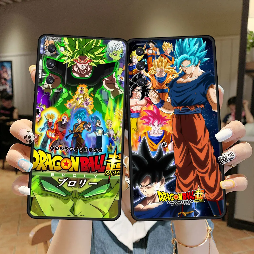 

Black Phone Case Coque for Samsung Galaxy S22 Ultra S10 Plus S20 S21 FE 5G S9 S10Lite S8+ Fashion Dragon Ball Z Super Saiyan