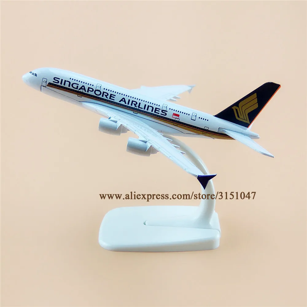 

16 см Air Singapore Airbus 380 A380 модель самолета сплав металла самолет литье под давлением игрушка детский подарок