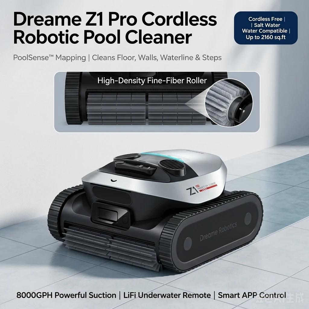 Фото Робот-пылесос Dreame Z1PRO I-Powered: мощный, легкий, беспроводной, с аккумулятором, скорость всасывания 30 м/ч, технология LiFi Remote Sense №1