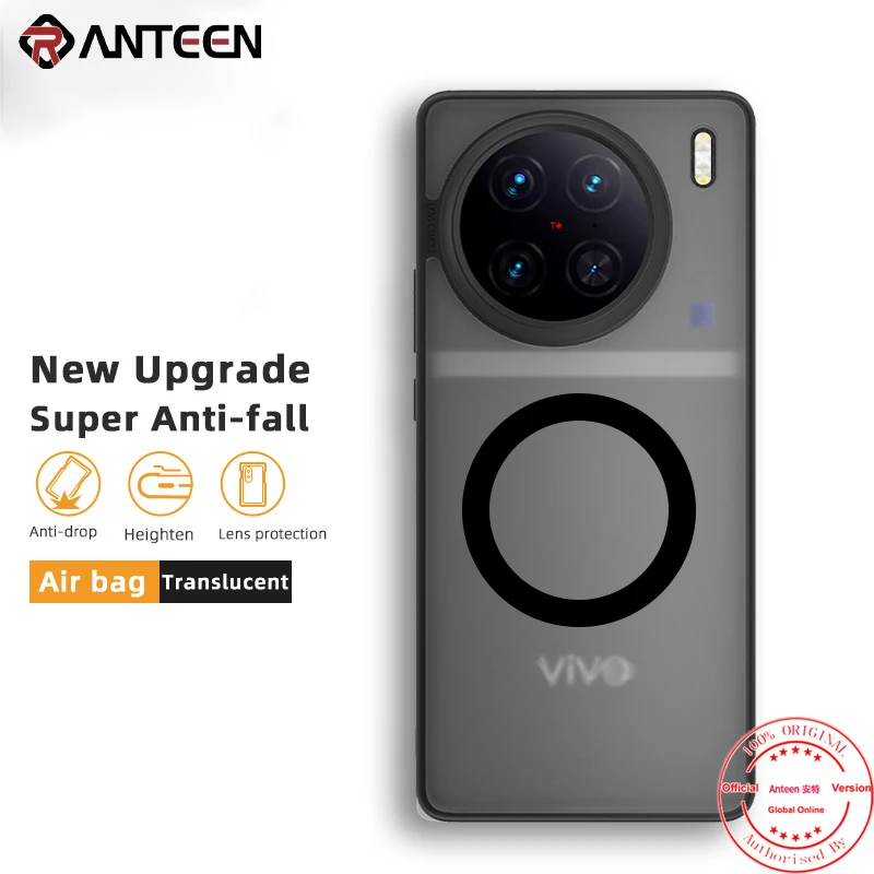 

Anteen for Vivo X90 Pro Plus series crystal Transparent case Airbags Bumper Antifall Shell camera Protection all inclusive cover