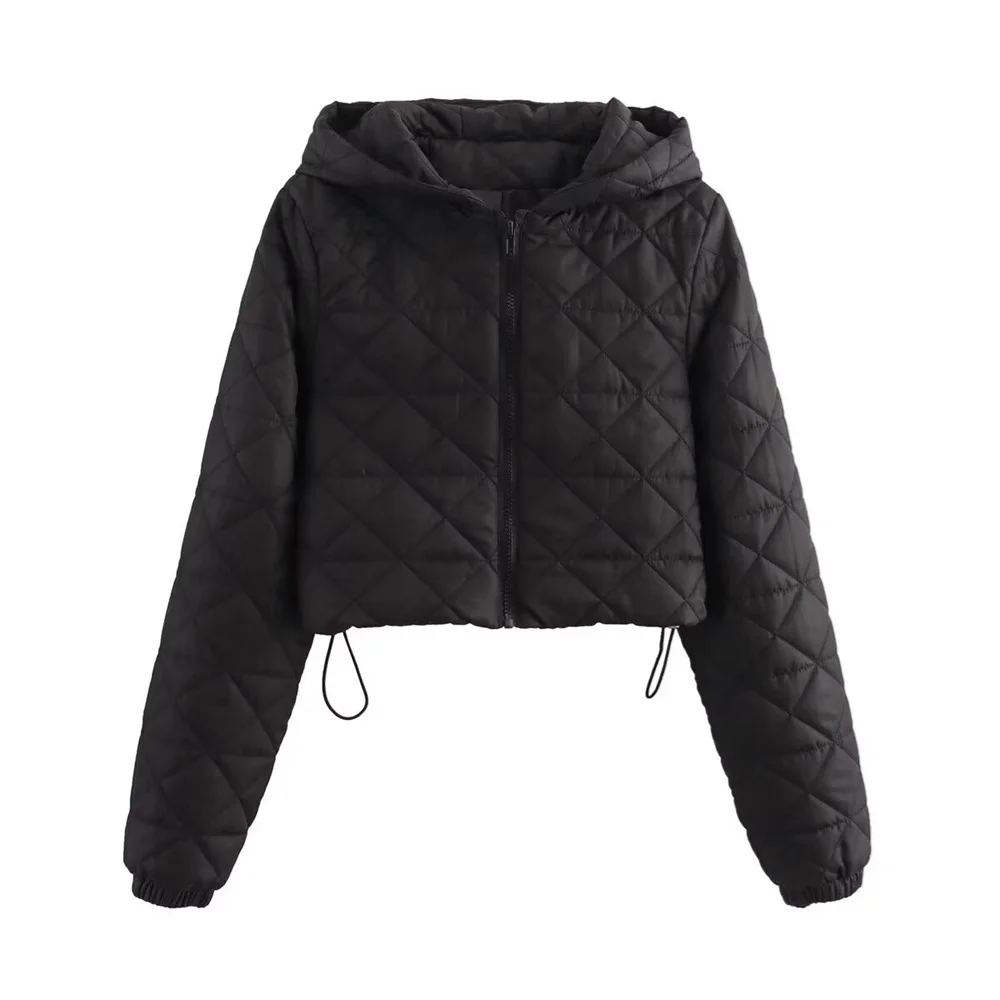 Женская стеганая куртка с капюшоном и длинным рукавом цвет в ассортименте