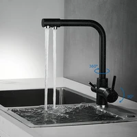 black kitchen faucet water purification three in one