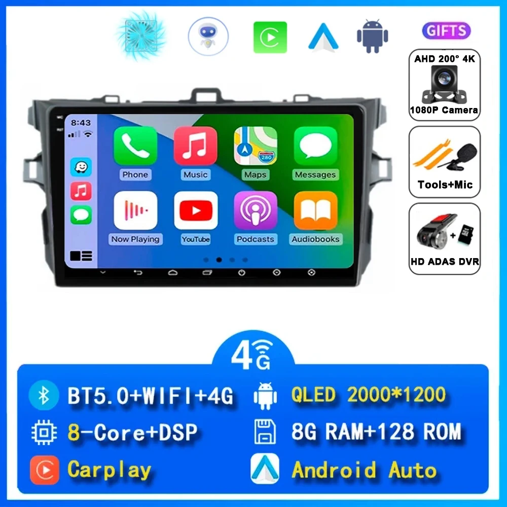 

Автомобильный стерео радио Android 15 для Toyota Corolla E140/150 2007 2008 2009 2010 2011 2012 2013 Мультимедийный плеер 2 Din DVD Динамик