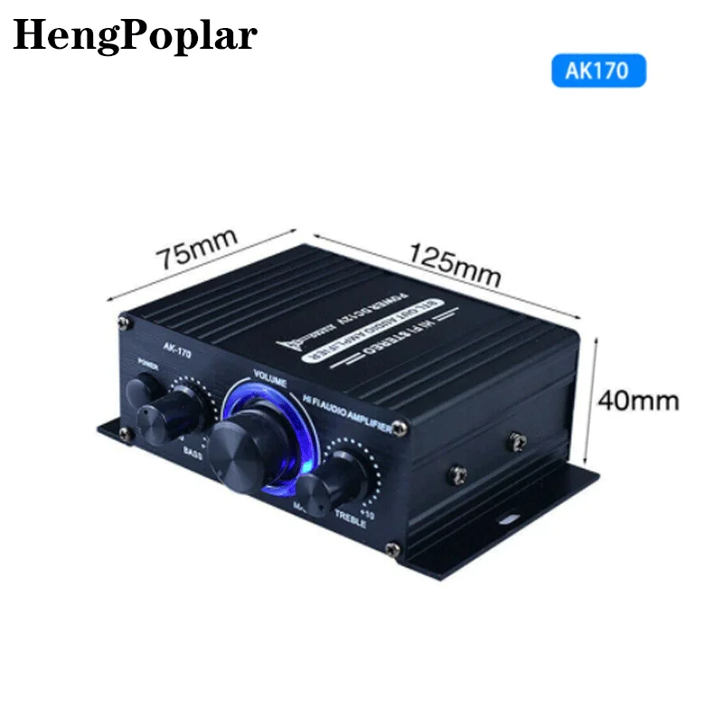 Hi-Fi цифровой автомобильный усилитель мощности AK170 стерео аудио с сисветильник