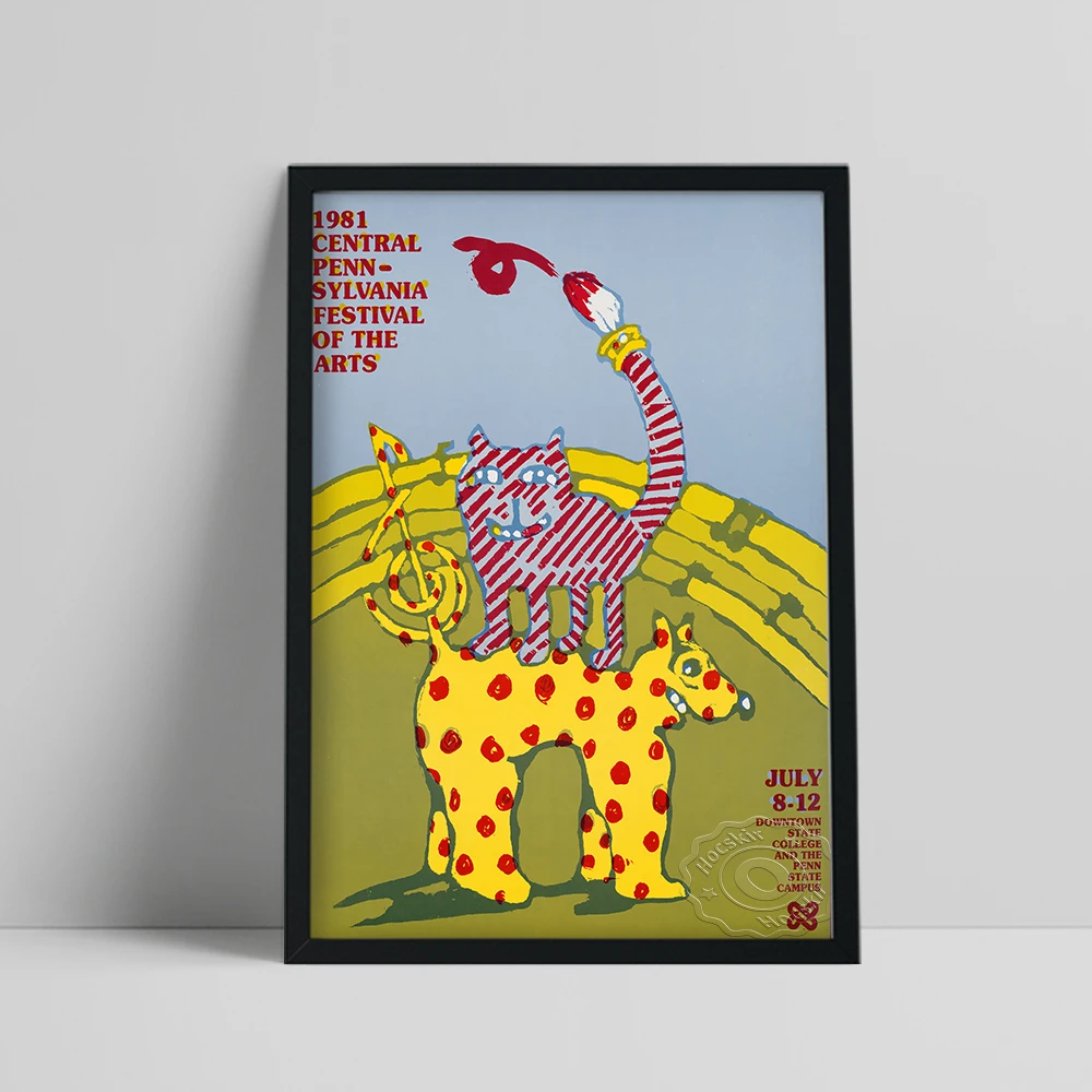 

1981 Central Festival Of The Art Print Poster Vintage Abstract Canvas Painting Animal Car Wall Stickers Decor
