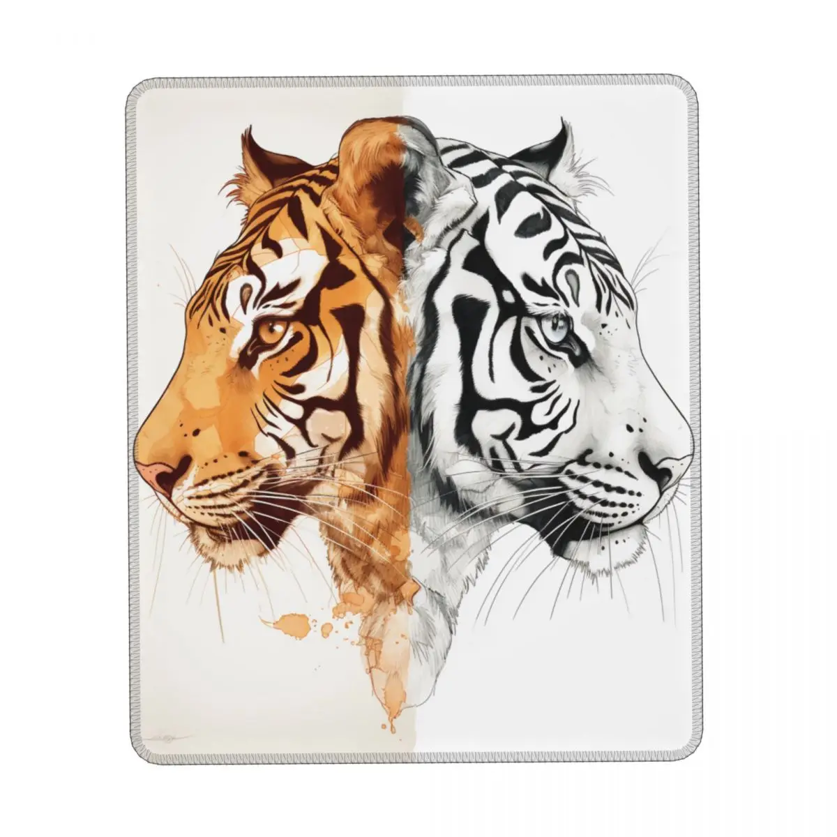 

Tiger Vertical Print Mouse Pad Two Sides To Face Rertro Fantasy Mousepad Desktop Anti-Slip Rubber Mouse Pads