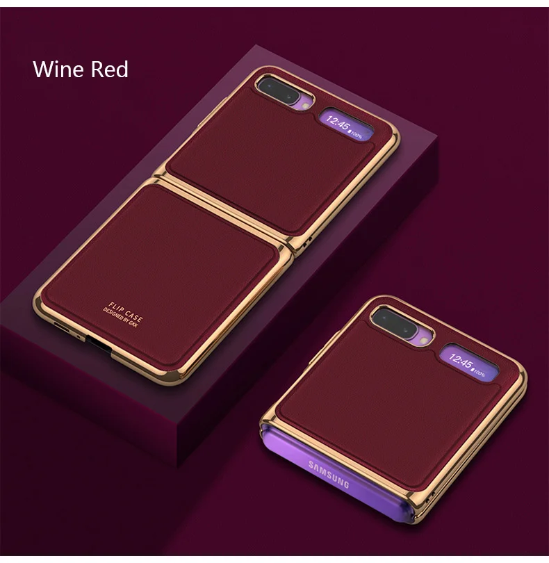 

Plating Leather Case For Samsung Z Flip Cover Luxury Elegant Free Fold High Quality Shockproof Anti Scratch Protective Funda