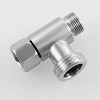 hose fittings 3 way adapter durable home 38inch and 12inch faucet water line toilet bidet t shape brushed nickel tee connector