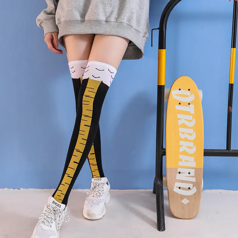 

Women Girls Chicken Paws Feet Socks Ladies Funny Personality Stovepipe Stockings Cute Over-the-knee Socks Thin Chicken Foot Sock