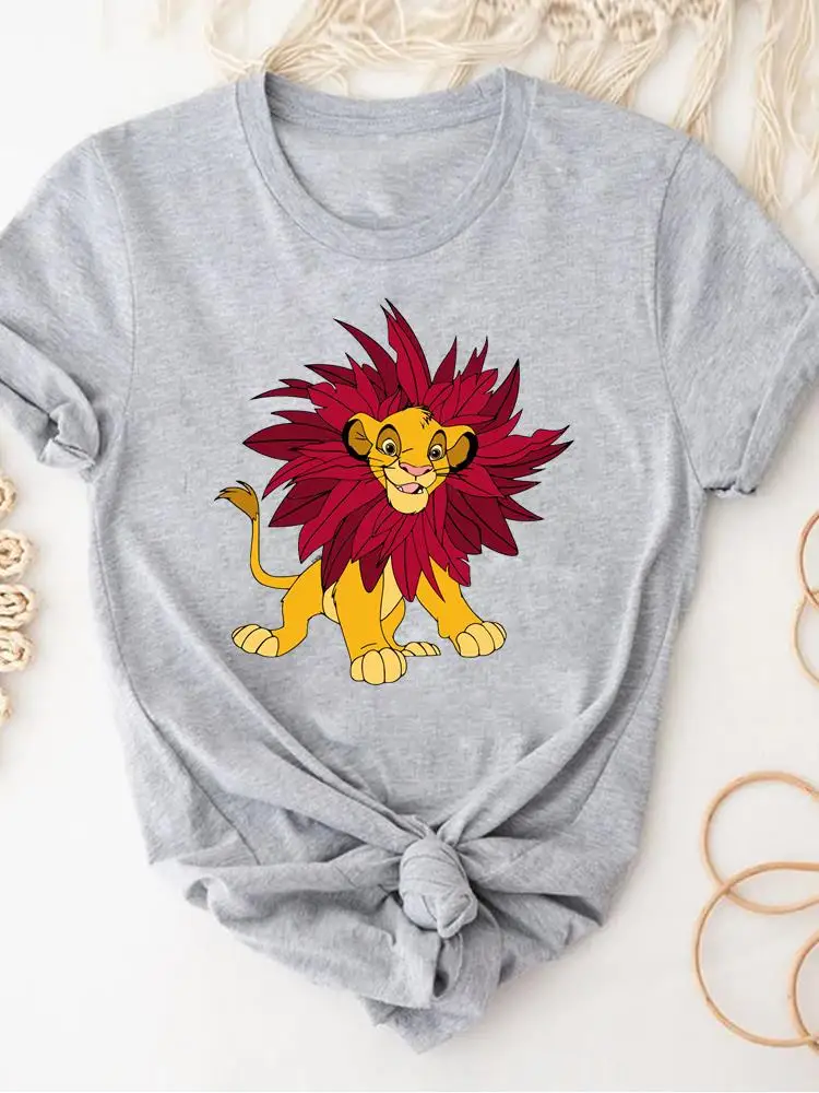 

Модная женская летняя футболка с мультипликационным принтом «Король Лев»
