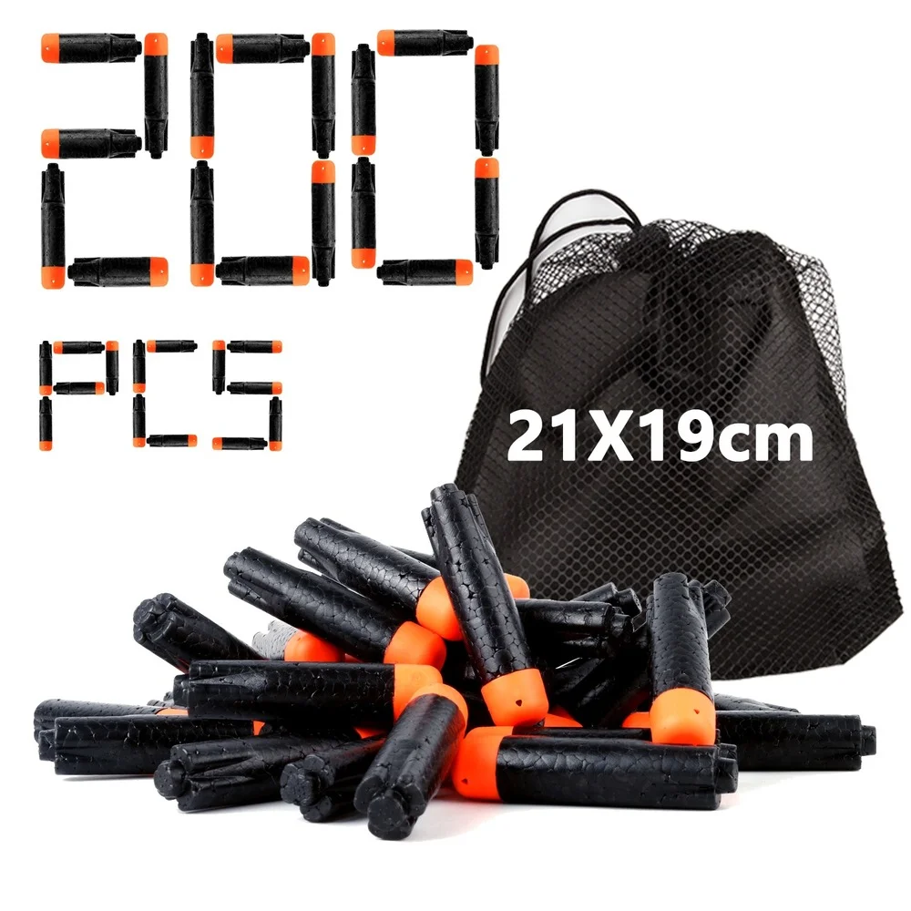 

200PCS Refill Darts for Nerf Blasters for Toy Gun with Net Package Compatible Bullets for Ultra Nerf Accessories Foam Ammos Gift