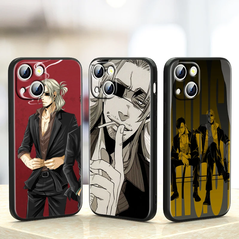 Gangsta Japanese Anime for Apple iPhone 13 12 11 Pro Max mini XS XR X 7 8 6S 5S SE 2020 Soft Black Phone Case Cover