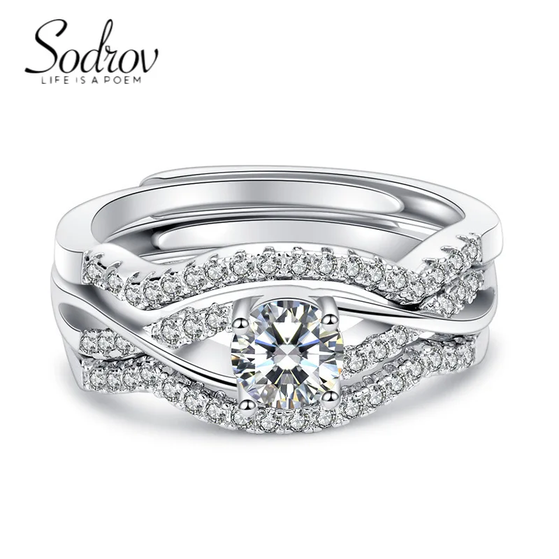 

SODROV Luxury Jewelry Sets Women's Open Ring Sets Wedding Ring Jewellery