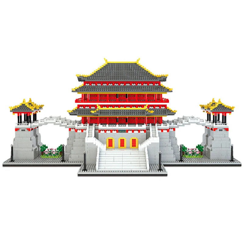 

Lezi 8187 World Architecture Building Blocks China Ancient Tang Paradise Palace DIY Mini Diamond Bricks Toys for Children No Box