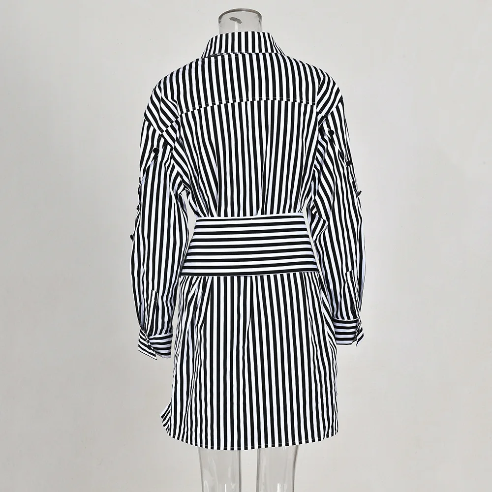 Женская рубашка в Вертикальную Полоску SuperAen осень 2024 новая дизайнерская