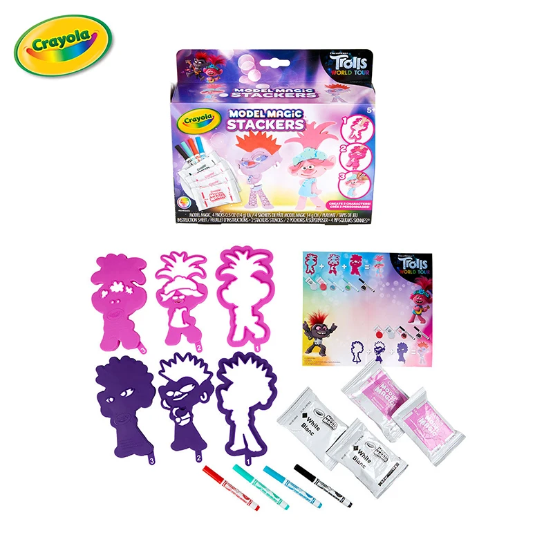

Crayola модель мирового турнира тролли Волшебные штакеры тролли 2 комплект для создания троллей подарок для детей в возрасте 5, 6, 7, 8 лет