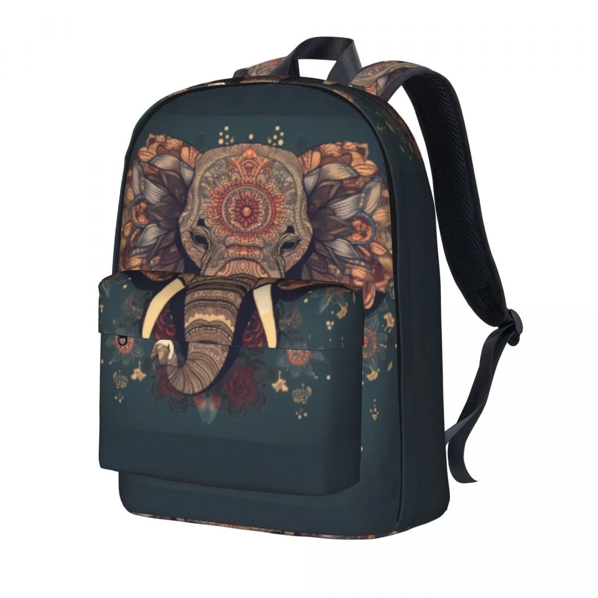 

Рюкзак со слоном с цветочным принтом, мандалой рюкзаки для отдыха с животными, женские мягкие школьные сумки для трекинга, индивидуальный рюкзак