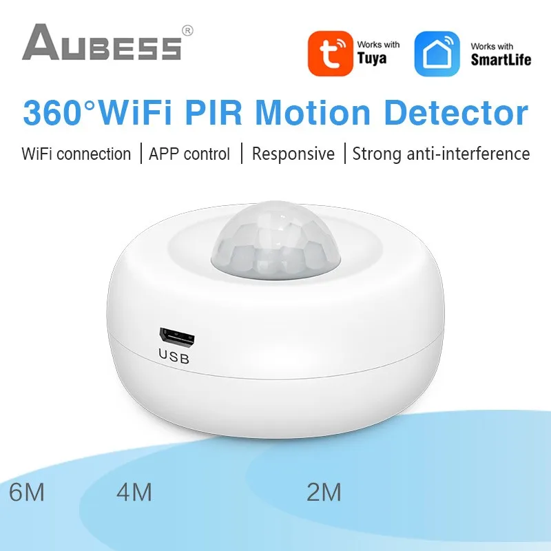 

Смарт-датчик движения Tuya Wi-Fi, с USB-портом