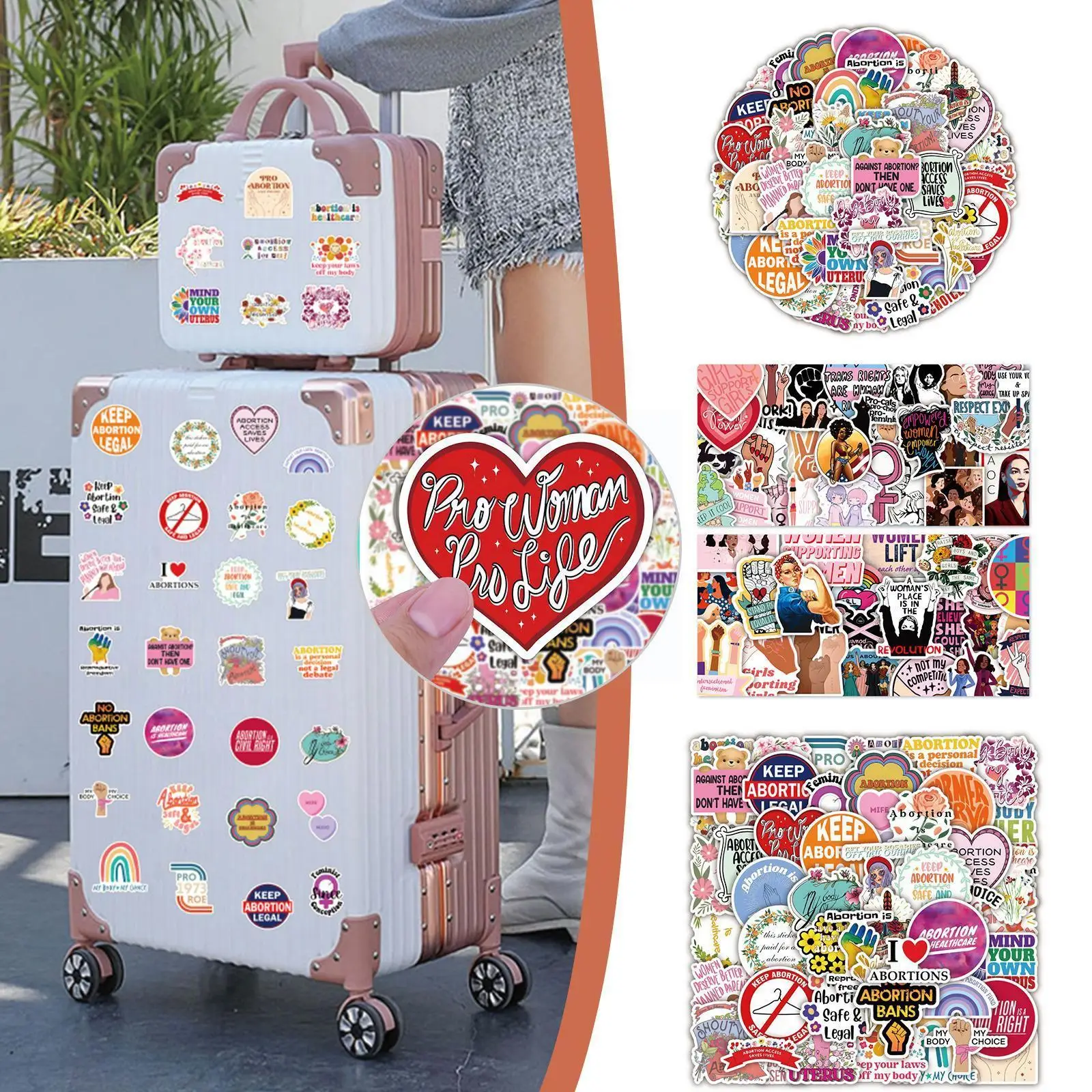 

50/52pcs 2022 New Feminism Pro-choice Sticker Graffiti Waterproof Travel Luggage Laptop Cool Sticker Motorcycle Decal Fridg W1o7