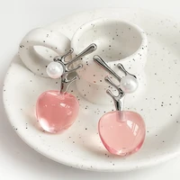 fashion pink white opal stone beads earrings for women apple crystal design jewelry wedding earrings wholesale