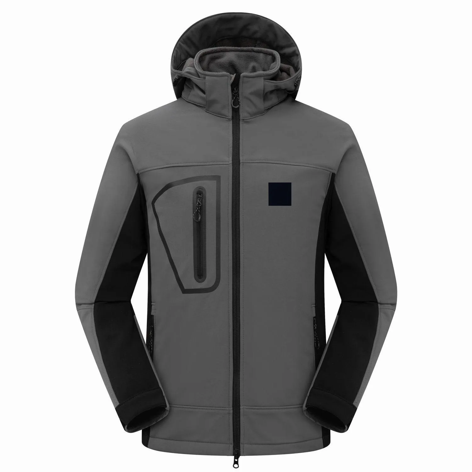 

Водонепроницаемая осенне-зимняя Классическая куртка с капюшоном на молнии с несколькими карманами и вышивкой компасом мягкая куртка пальт...