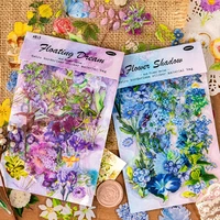 the new 100pcspack transparent pet flowers stickers kit diy scrapbooking decor junk journal aesth stationery creative stickers
