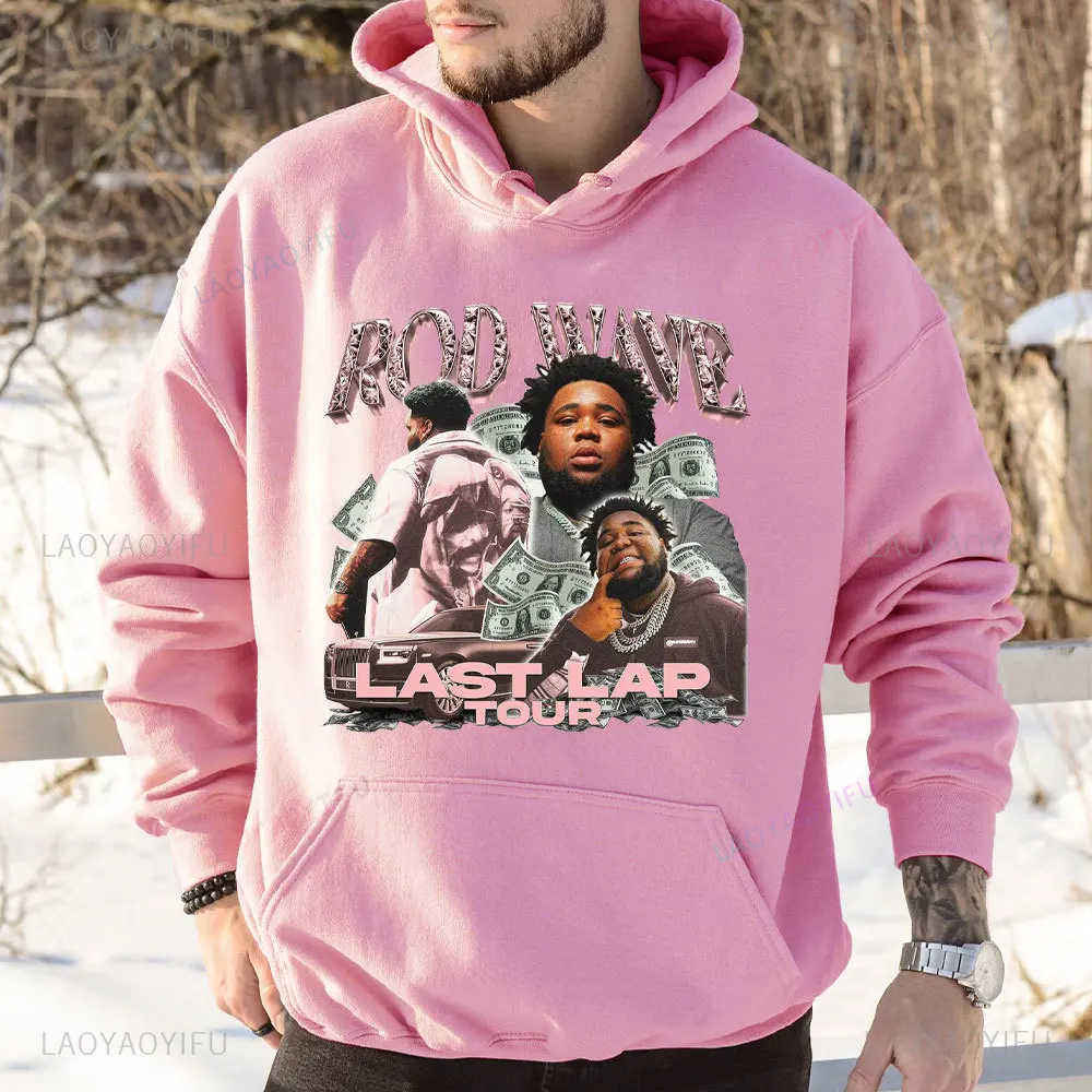 Розовая толстовка унисекс Rod Wave Legend с капюшоном Rd Last Lap Tour длинная Seleevr мужские