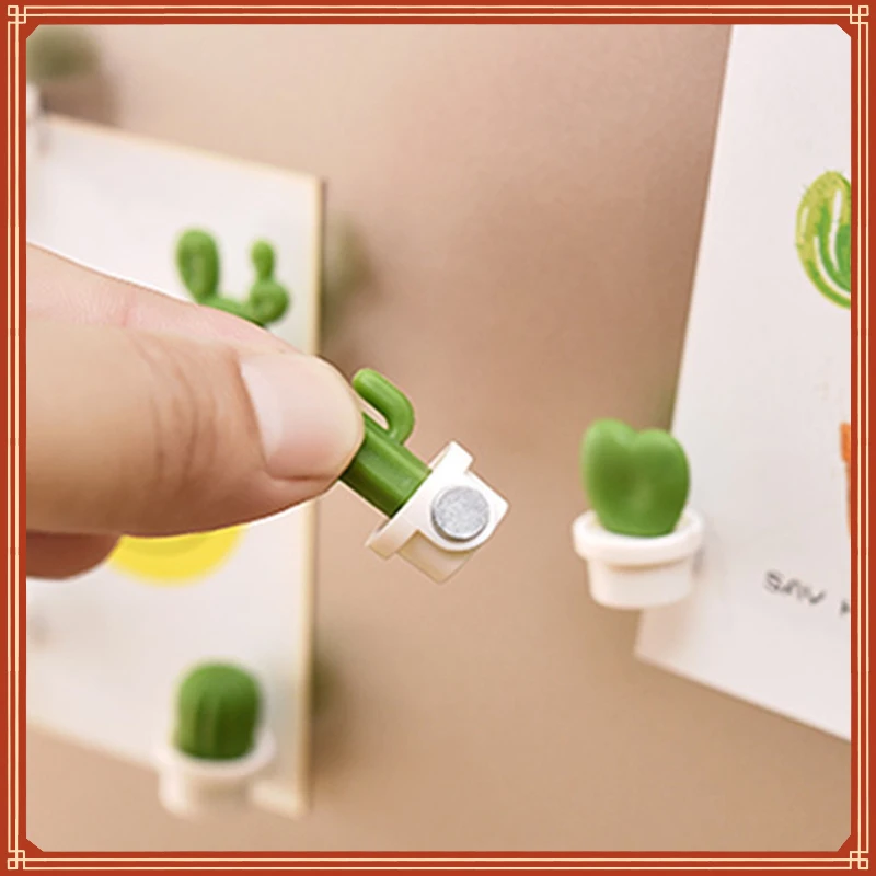 

3D Cute Succulent Plant Message Board and Reminder for Kitchen Refrigerator Magnet Button Cactus Decoration Gadget Tool
