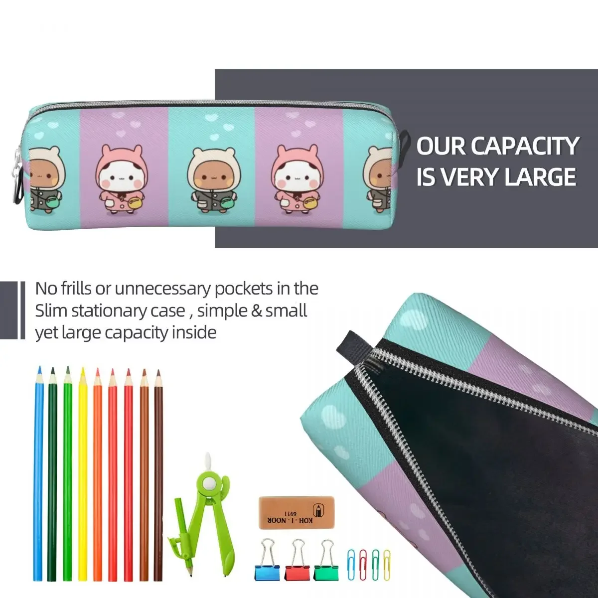 Пенал с рисунком медведя и панды ранцы для ручек милым мочи персика кота сумки