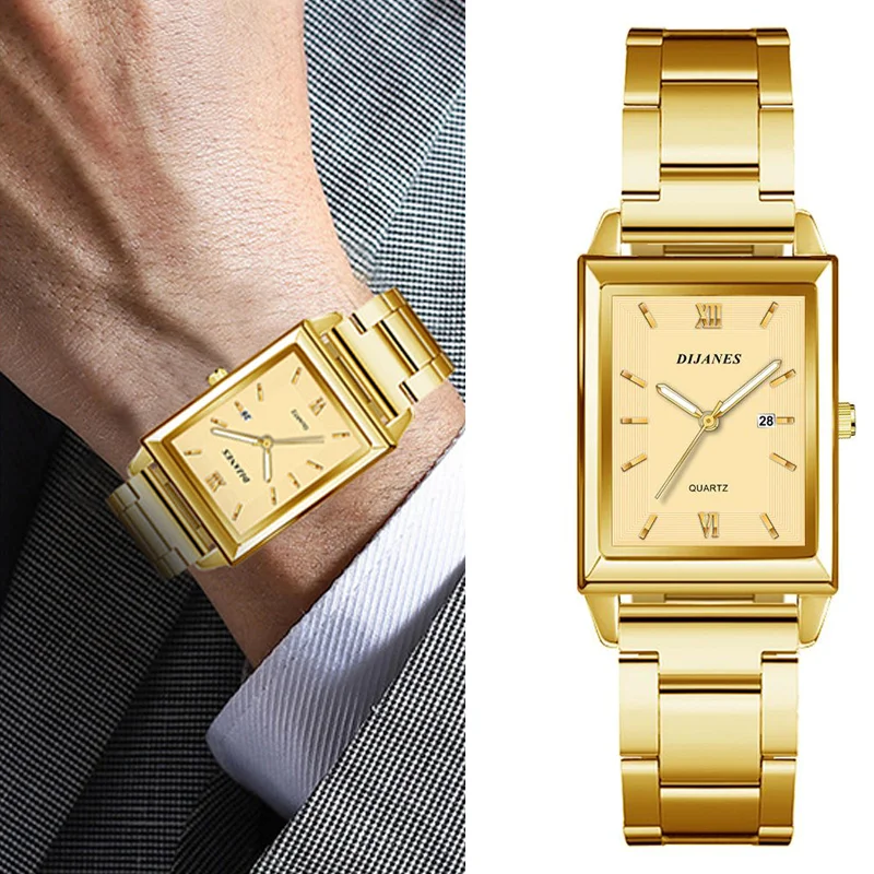 

Fashion Men's Calendar Date Sport Casual Leather Wristwatch Luxury Business Stainless Steel Quartz Watch for Man montre homme