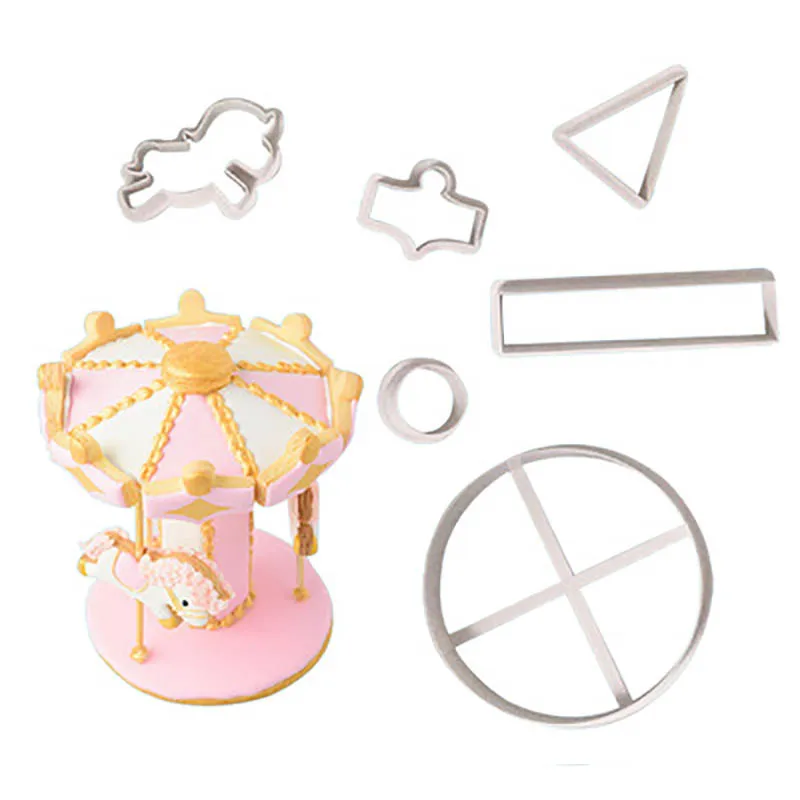 

Girl Princess Carousel Cookie Cutters Moulds Biscuit Chocolates DIY Fudge Stamp Fondant Pastry Decorating Baking Kitchen Tools