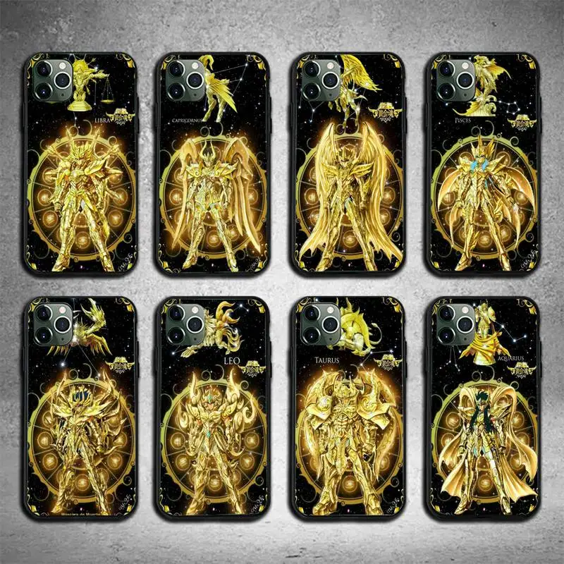 

Gold Saint Seiya Phone Case For Iphone 11 12 13 Pro Max 5s 6s 7 8 Plus X Xr Xs Max Se 2020 13 Mini Case Cover