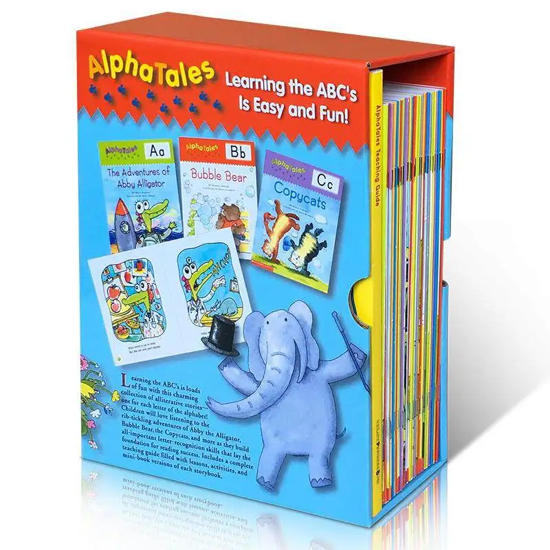

26Pcs Scholastic Children Education Books Alpha tales A to Z Tales Colouring English Activity Story Picture Book for Kids