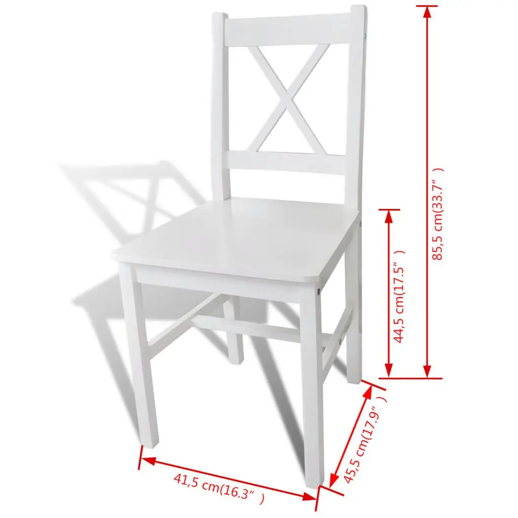 

Kitchen White Dining Chairs Set of 2 for Dining Room Home Decor Pinewood