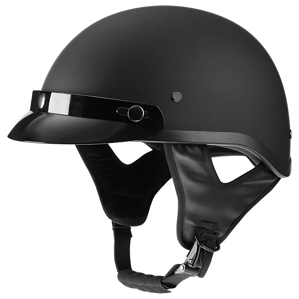 

Japan Style JYT Vintage Matte Black Half Open Face Motorcycle Helmet Retro Motorbike Scooter Riding Capacete Moto Casco DOT