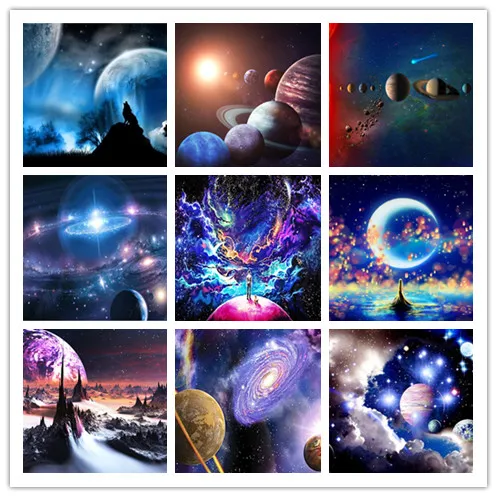 

Sontonga Diamond Painting Art Round Diamond Inlaid Mosaic Diamond Painting Cross Stitch Starry Sky Painting Home Decoration Gift