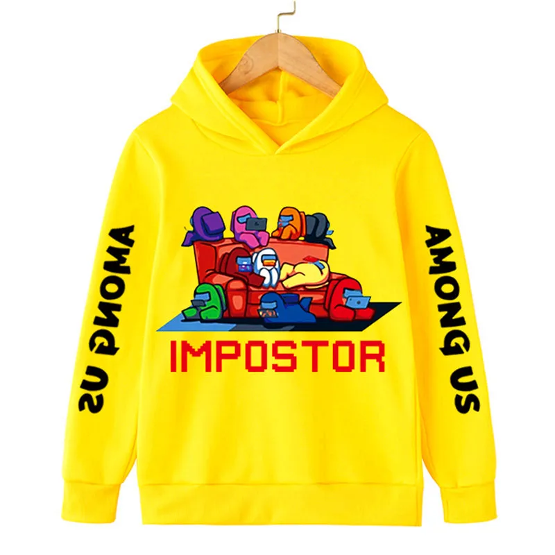 

Spring Children's Among Us Clothing Printed Cartoon Animal Clothes 4-14y Baby Boys Impostor Sweatshirt Long Sleeved Clothes Tops