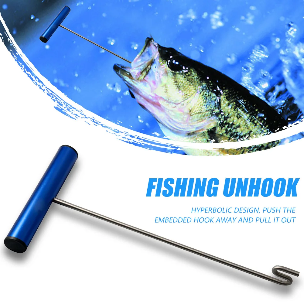 

Fish Hook Remover Stainless Steel Fishing Hook Extractor T-shaped Handle Fishing Tackle Accessories for Large Medium-sized Fish