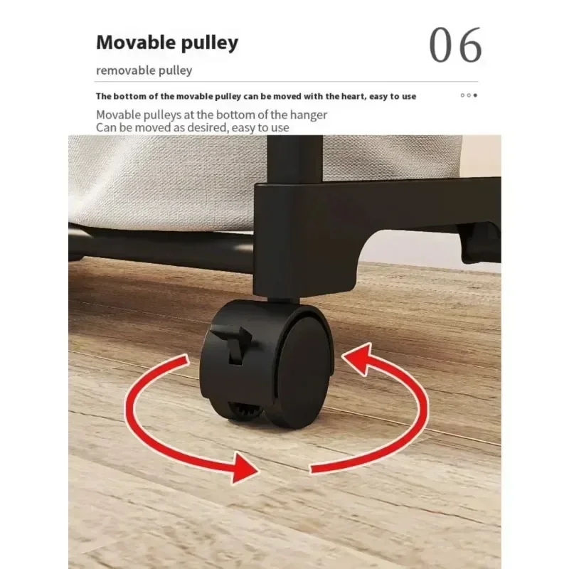 Вешалка для одежды Передвижная двойная полка Простая штанга Напольная