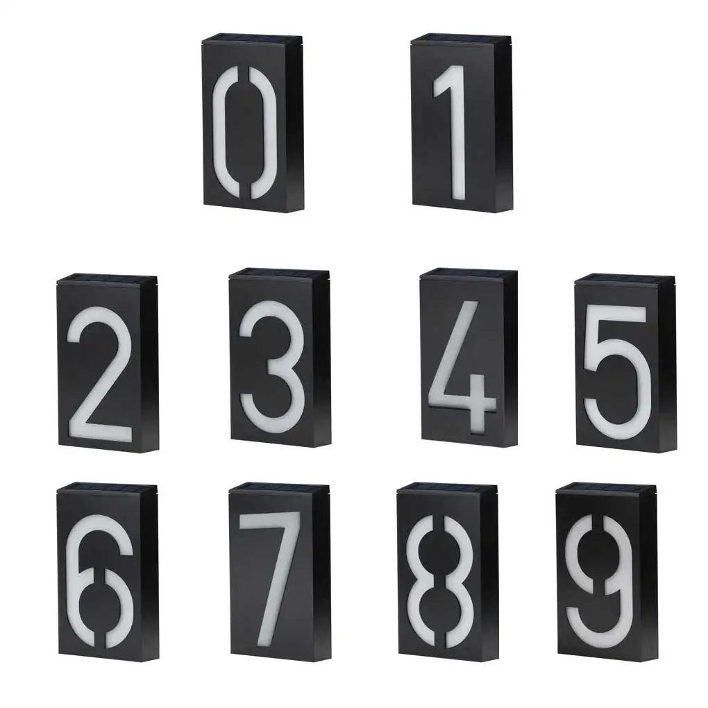 

Digital Solar Doorplate Light Unplugged Lamp Led Decor House Plate