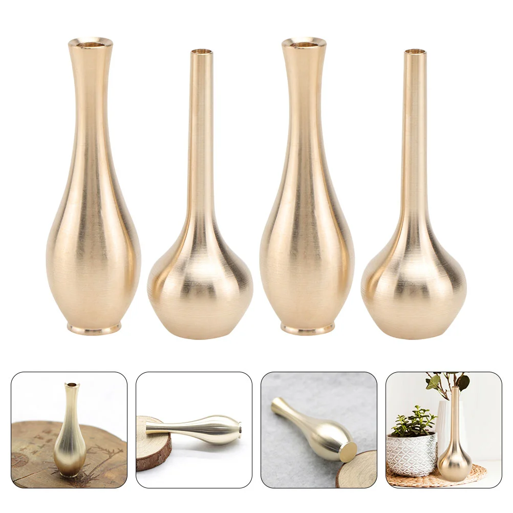 

Vase Flower Decorative Floral Copper Miniature Table Container Gold Metallic Vases Hydroponics Delicate Retro Pot Terrarium