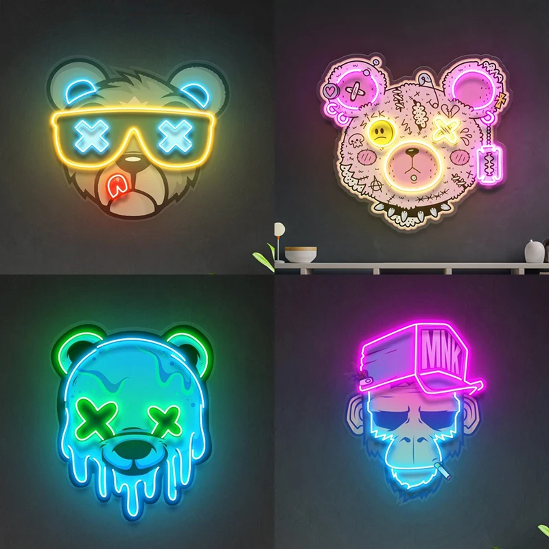 

Anime Neon Light Sign Custom Bedroom Living Room Decor Led Neon Home Wall Artwork Decoration Night Lights Personalized Gifts