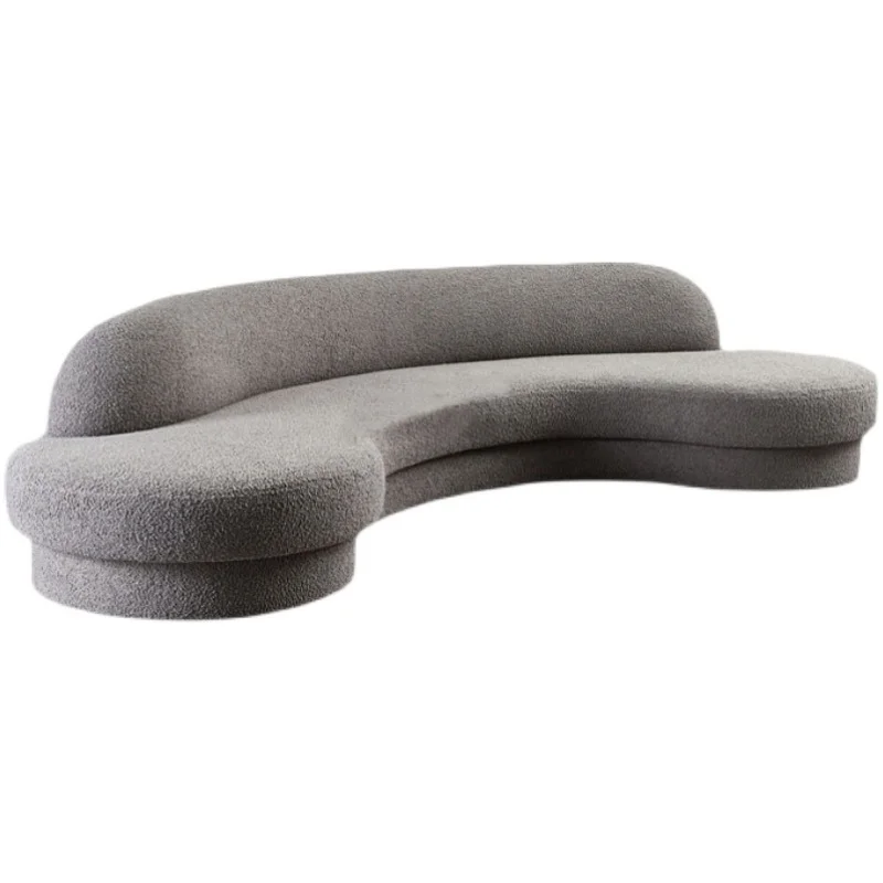 

XK Nordic Modern Minimalist Curved Lambswool Sofa Designer Living Room Villa Model Room