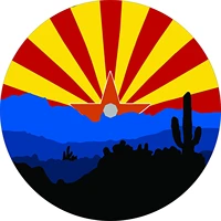 tire cover central arizona flag desert state spare tire cover select tire sizeback up camera option in menu custom sized to a