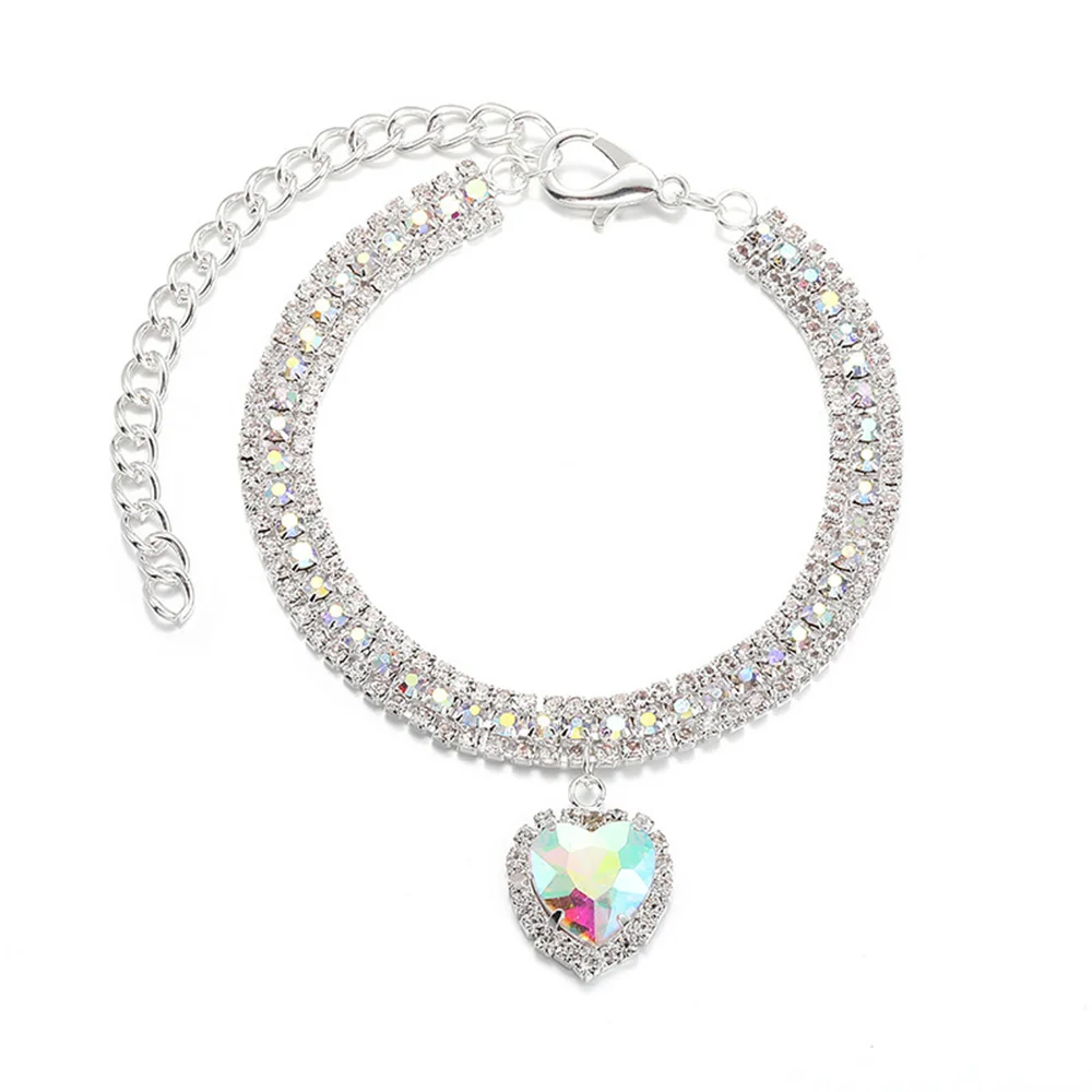 

Cat Rhinestone Diamante Collar Necklace for Kitten Cute Bling Pet Accessories for Cat Puppy Doggy Crystal Pendant Collar
