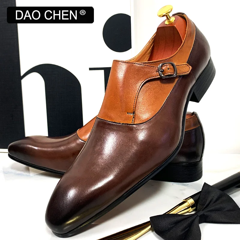 LUXURY BRAND MEN LOAFERS SHOES GENUINE LEATHER BUCKLE STRAP MENS DRESS SHOES BLACK BROWN OFFICE WEDDING SUMMER MEN CASUAL SHOES