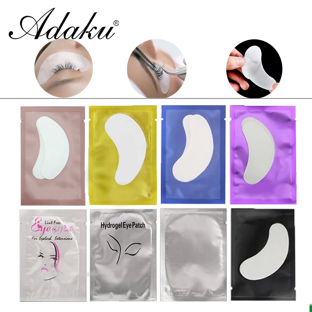 

ADAKU, оптовая продажа, 50 пар, патчи для наращивания ресниц, гидрогелевые патчи, искусственные ресницы, инструмент для макияжа, наклейка